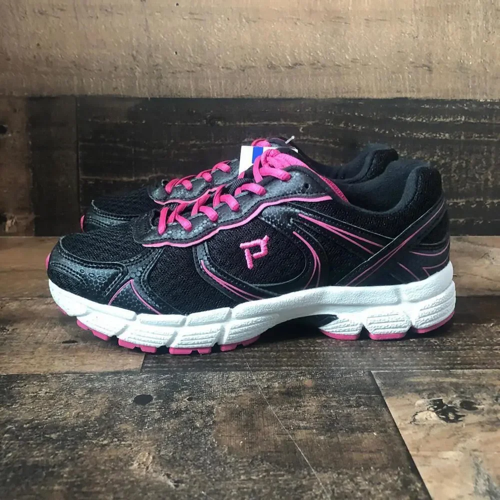 Brand New Propet Women's Size 6 Black Pink Athletic Walking Shoes Sneakers